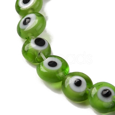 Chakra Theme Handmade Evil Eye Lampwork Beads Strands LAMP-G164-07A-1