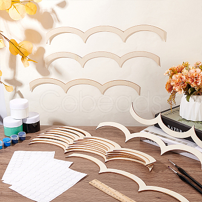 20Pcs Fan Shaped Wooden Frames DIY-BC0017-14B-1