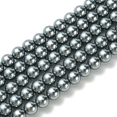 Eco-Friendly Dyed Glass Pearl Round Beads Strands HY-A002-8mm-RB077-1