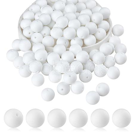 100Pcs Silicone Beads Round Rubber Bead 15MM Loose Spacer Beads for DIY Supplies Jewelry Keychain Making JX454A-1
