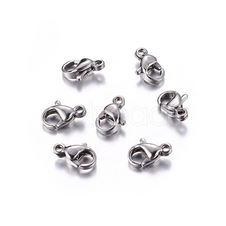Tarnish Resistant 304 Stainless Steel Lobster Claw Clasps X-STAS-R050-9x5mm-1