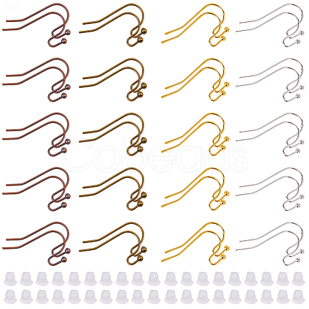 60Pcs Brass Earring Hooks FIND-SC0020-36-1