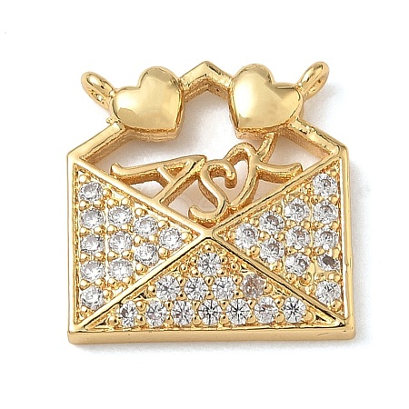 Brass Micro Pave Clear Cubic Zirconia Pendants CU-CBA4231-06A-G-1