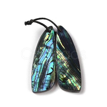 2Pcs Natural Abalone Shell/Paua Shell Pendants SHEL-A005-01A-1