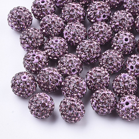 Handmade Polymer Clay Rhinestone Beads RB-S250-12mm-A27-1