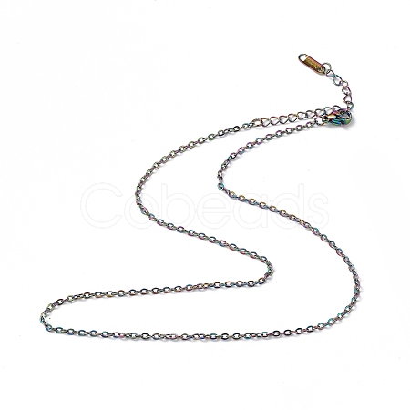 Ion Plating(IP) 304 Stainless Steel Cable Chain Necklace for Men Women NJEW-K245-014D-1