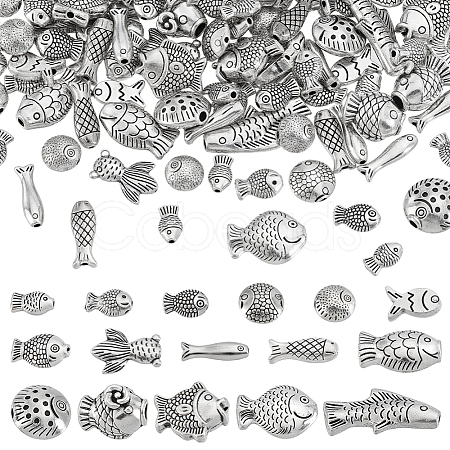 142Pcs 16 Styles Tibetan Style Zinc Alloy Beads FIND-PH0062-06-1