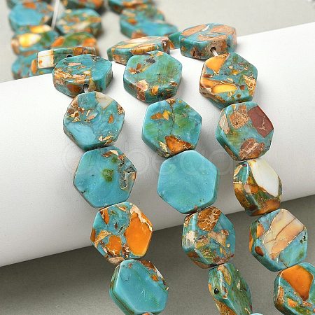 Dyed Synthetic Imperial Jasper Beads Strands G-D337-14mm-A02-1