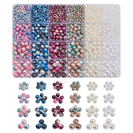 2148Pcs 24 Style ABS Plastic Imitation Pearl Beads OACR-YW0001-25B-1