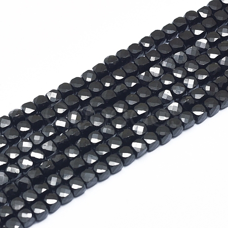 Natural Black Spinel Beads Strands G-D0003-B08-1