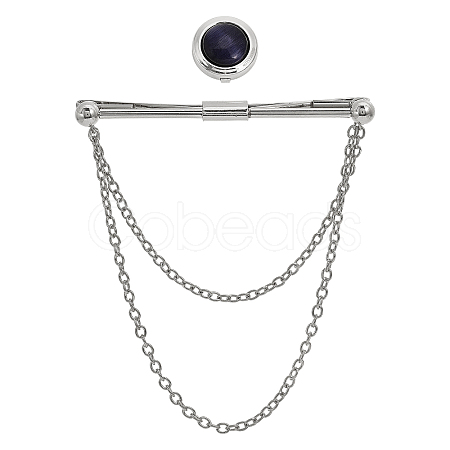 1Pc Brass Hanging Chains Collar Pins Tie Clips DIY-CA0005-89P-1