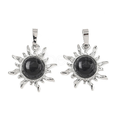 Natural Obsidian Pendants G-F786-08P-30-1