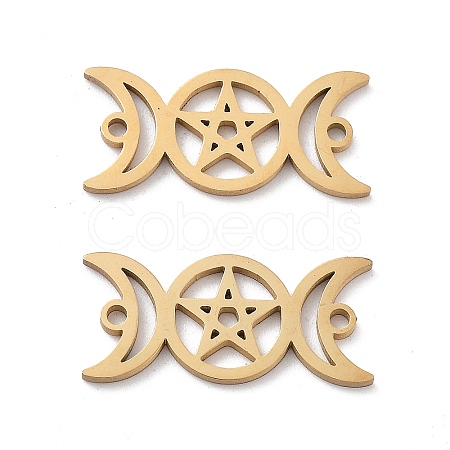 Ion Plating(IP) Tarnish Resistant 304 Stainless Steel Hollow Connector Charms STAS-P332-01G-1
