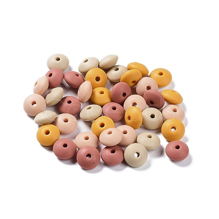 Rondelle Food Grade Eco-Friendly Silicone Focal Beads SIL-F003-07B-1