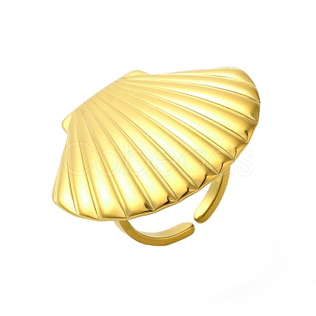 Ocean Beach Series 304 Stainless Steel Cuff Ring LS-RJEW-Q820-02G-1
