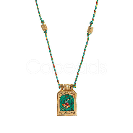 Brass and Enamel Pendant Necklaces FS-WG2CA9F-17-1