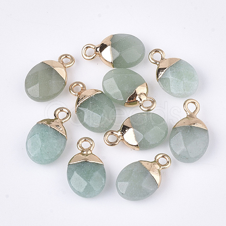 Electroplate Natural Green Aventurine Charms G-S344-09J-1