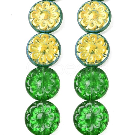 Czech Pressed Glass Beads GLAA-I061-48D-1