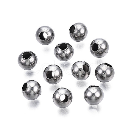 Round 304 Stainless Steel Beads STAS-TAC0004-8mm-P-1