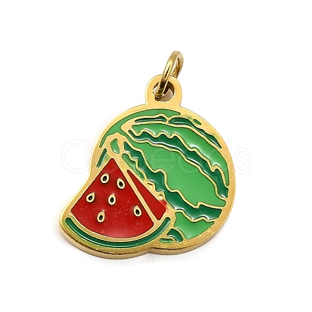 304 Stainless Steel Enamel Charms STAS-M121-11E-G-1