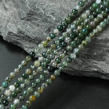 Natural Moss Agate Bead Strands G-K146-07-3mm-1