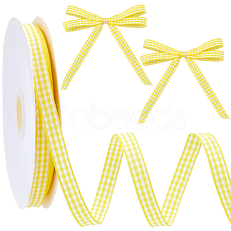 50 Yards Tartan Pattern Polyester Ribbon OCOR-CY0003-72A-1
