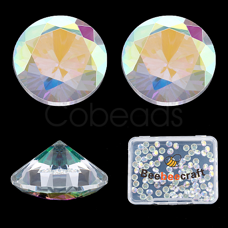 100Pcs Cubic Zirconia Pointed Back Cabochons ZIRC-BBC0002-39-1
