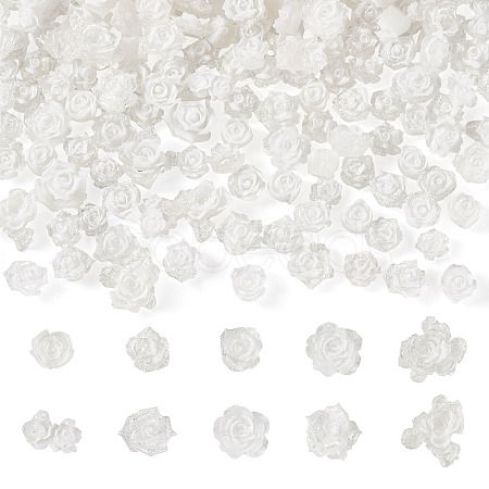 200Pcs Flower & Butterfly Resin Cabochons CRES-TA0001-89H-1