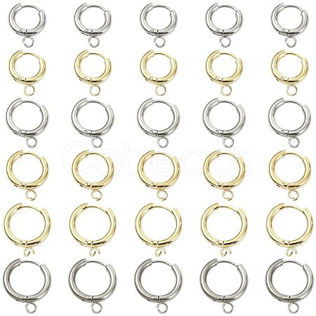16Pcs 201 Stainless Steel Huggie Hoop Earring Findings STAS-FS0002-27B-1