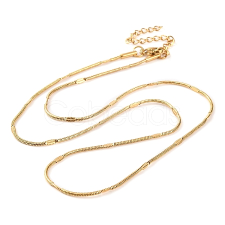 304 Stainless Steel Round Snake Chain Necklaces for Women NJEW-G140-11G-1