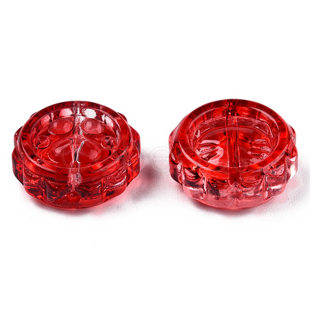 Transparent Spray Painted Glass Beads GLAA-N035-037-C07-1