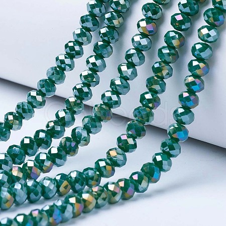 Electroplate Glass Beads Strands EGLA-A034-P1mm-B09-1