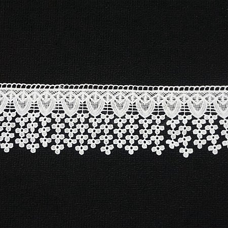 Polyester Embroidery Flower Tassel Lace Ribbon DIY-WH0651-17B-1