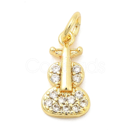 Brass Micro Pave Cubic Zirconia Charms KK-C139-16G-1