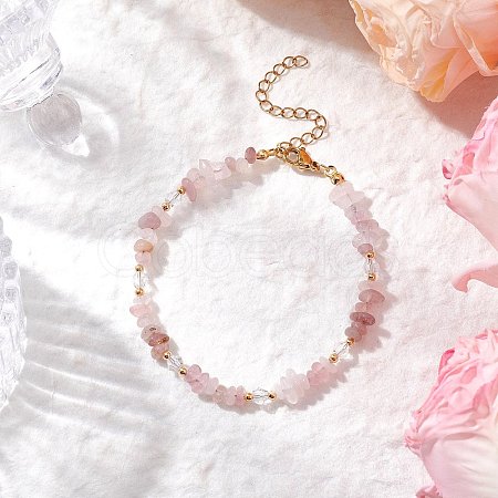 Natural Quartz Chip Beaded Bracelets for Women BJEW-JB11742-01-1