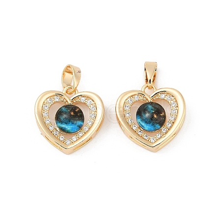 Brass Micro Pave Cubic Zirconia Pendants KK-R213-03G-1