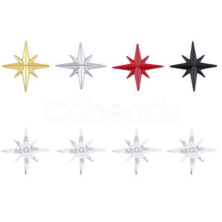 4Pcs 4 Colors 3D Zinc Alloy Car Decoration Stickers STIC-FH0001-13-1