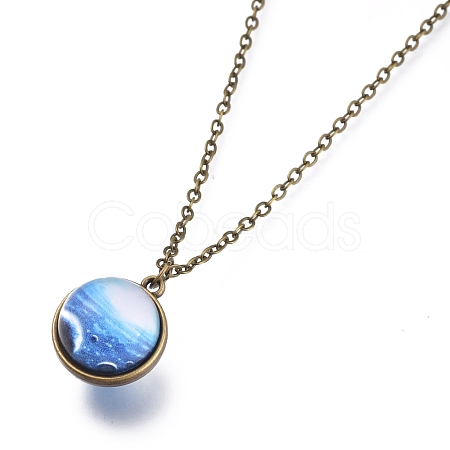 Glass Pendant Necklace NJEW-D281-B-05AB-1