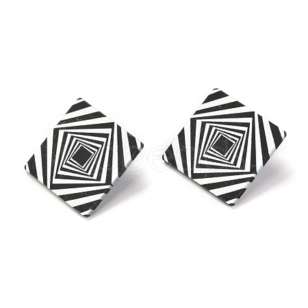 Resin Stud Earrings EJEW-I257-01E-1