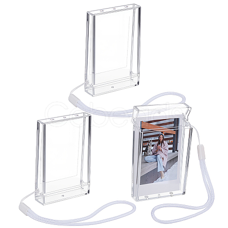 3Inch Plastic Rectangle Photo Cases Pendant Decoration DIY-WH0504-833-1