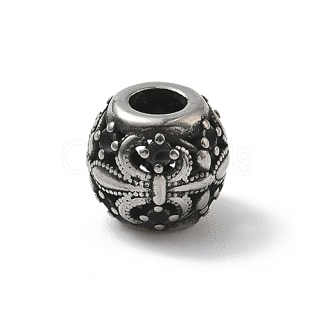 304 Stainless Steel European Beads STAS-H238-09G-AS-1