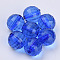 Transparent Acrylic Beads, Faceted, Round, Blue, 8x8mm, Hole: 1.5mm, about 1770pcs/500g