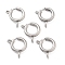 Non-Tarnish 304 Stainless Steel Spring Ring Clasps, Stainless Steel Color, 12x10x3mm, Hole: 3mm