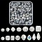 100Pcs 15 Style Transparent Electroplate Glass Faceted Beads, Bicone & Round & Cube & Teardrop & Rondelle, Clear, 4~13x3~8mm, Hole: 0.4~1.5mm