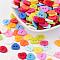 Sweet Heart Buttons, Resin Button
, Mixed Color, about 11mm in diameter, hole: 1.5mm, about 1000pcs/bag