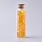 Glass Wishing Bottle, For Pendant Decoration, with Citrine Chip Beads Inside and Cork Stopper, 22x71mm