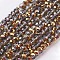 Half Plated Faceted Rondelle Electroplate Glass Beads Strands, Gold, 3x2mm, Hole: 1mm, about 165~169pcs/strand, 15~16 inch(38~40cm)