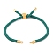 Nylon Cords Bracelet Makings Fit for Connector Charms, with Golden Brass Tree Slider Beads, Long-Lasting Plated, Light Sea Green, 8-5/8 inch(22cm), Hole: 1.9mm