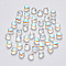 Transparent Spray Painted Glass Beads, AB Color Plated, Heart, Clear AB, 6x6x4mm, Hole: 0.7mm