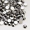 Glass Flat Back Rhinestone, Grade A, Back Plated, Faceted, Half Round, Hematite, 6.3~6.5mm, about 288pcs/bag